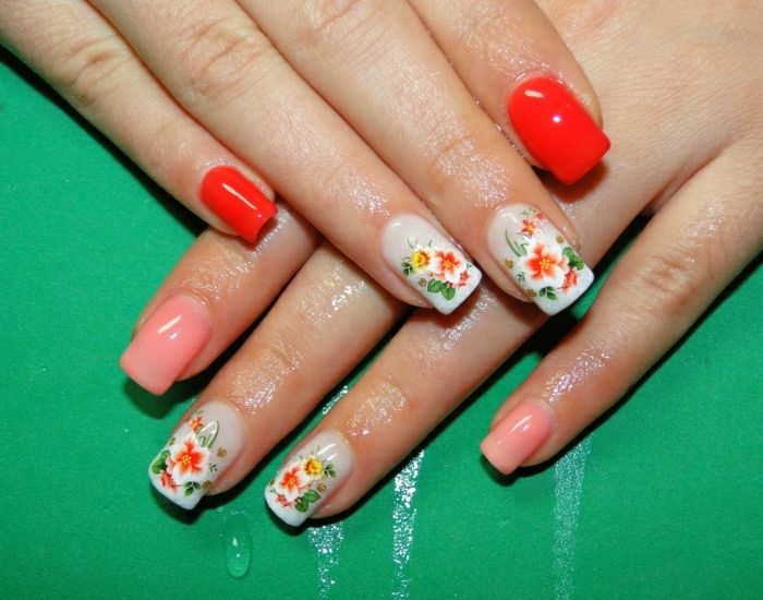 Thermo-effect nagellak nagels-twee-kleur tomaten rode carrosseriekleur Flower Decoration