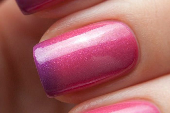 Thermo nagellak paars-roze-gloss Ombre