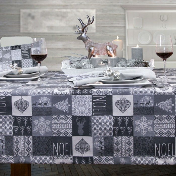 Masa Örtüsü Deco Tablecloth Noel-of-sander-in-gri renkte
