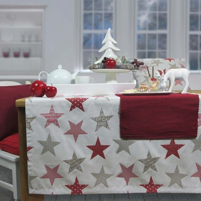 Masa Örtüsü Deco Noel masa örtüsü Keep-Calm-of-sander-in-kırmızı renkte