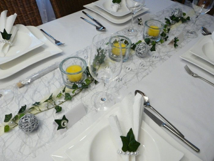 Stalo papuošimas sidabro vestuvių modelis stalo-of-tischdeko-Online