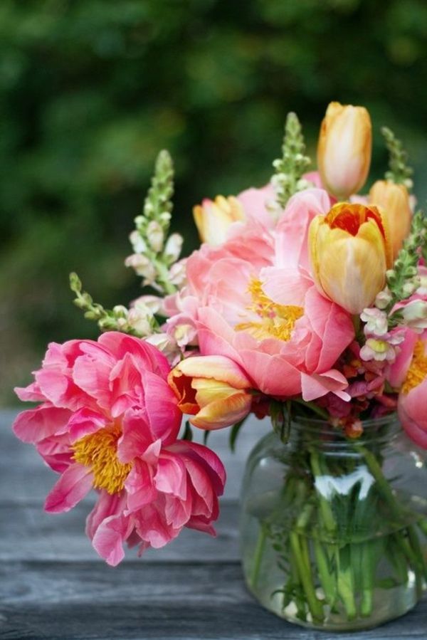 Bord dekorasjon med tulipaner-in - gul - Farge