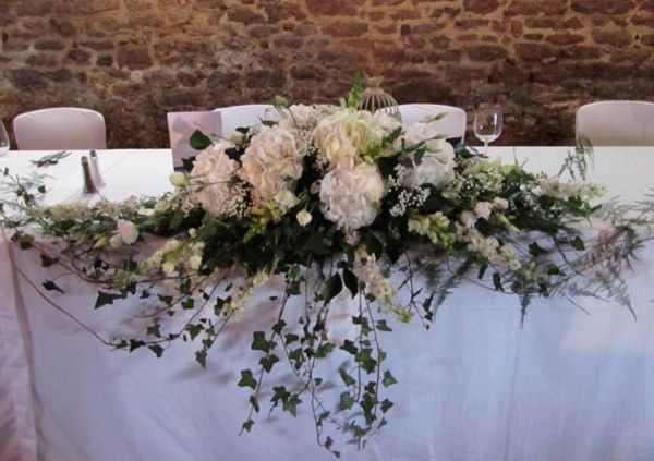 Tabell arrangemang-for-wedding-vit-blommor