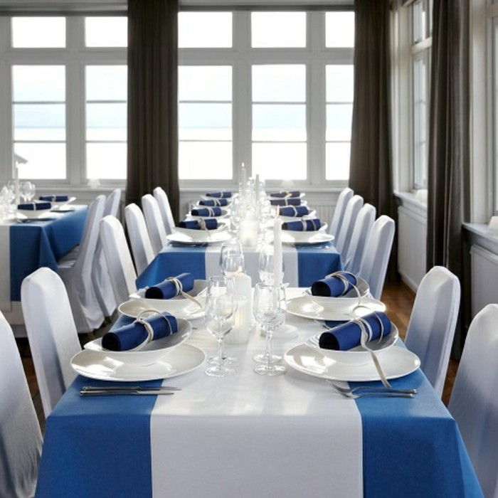 Stalo papuošalai sidabras vestuvių-of-tafeldeko-in-mėlynos spalvos