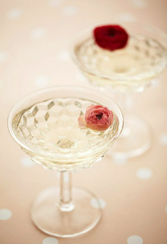 Valentinovo, Dan navdih šampanjec očala vintage Rose