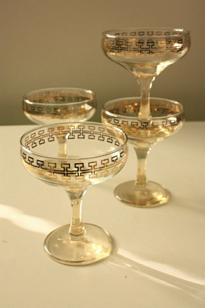 Vintage očala šampanjec in zlato dekoracijo