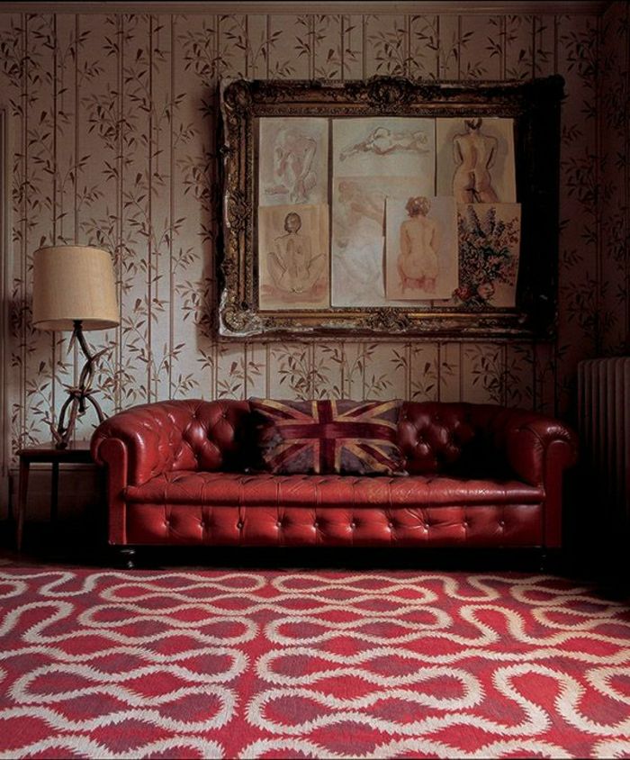 Vivienne Westwood oblikovanje rdeče Chesterfield kavč blazine-angleška zastava