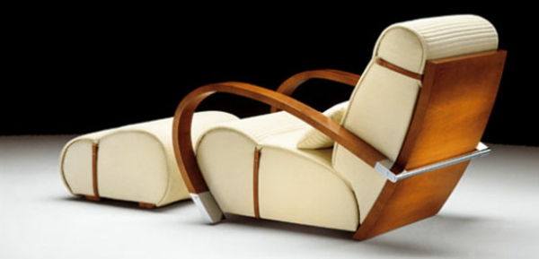 art-deco-stijl - luxueus model van de witte fauteuil
