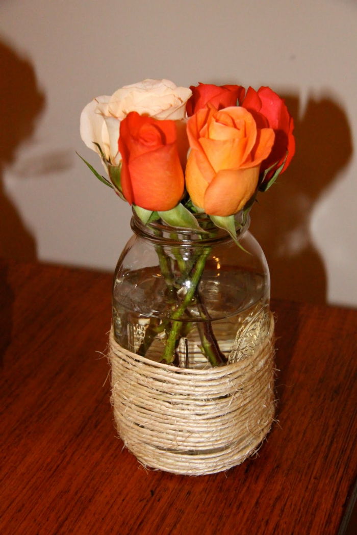 Decore grandes copos - design simples com rosas