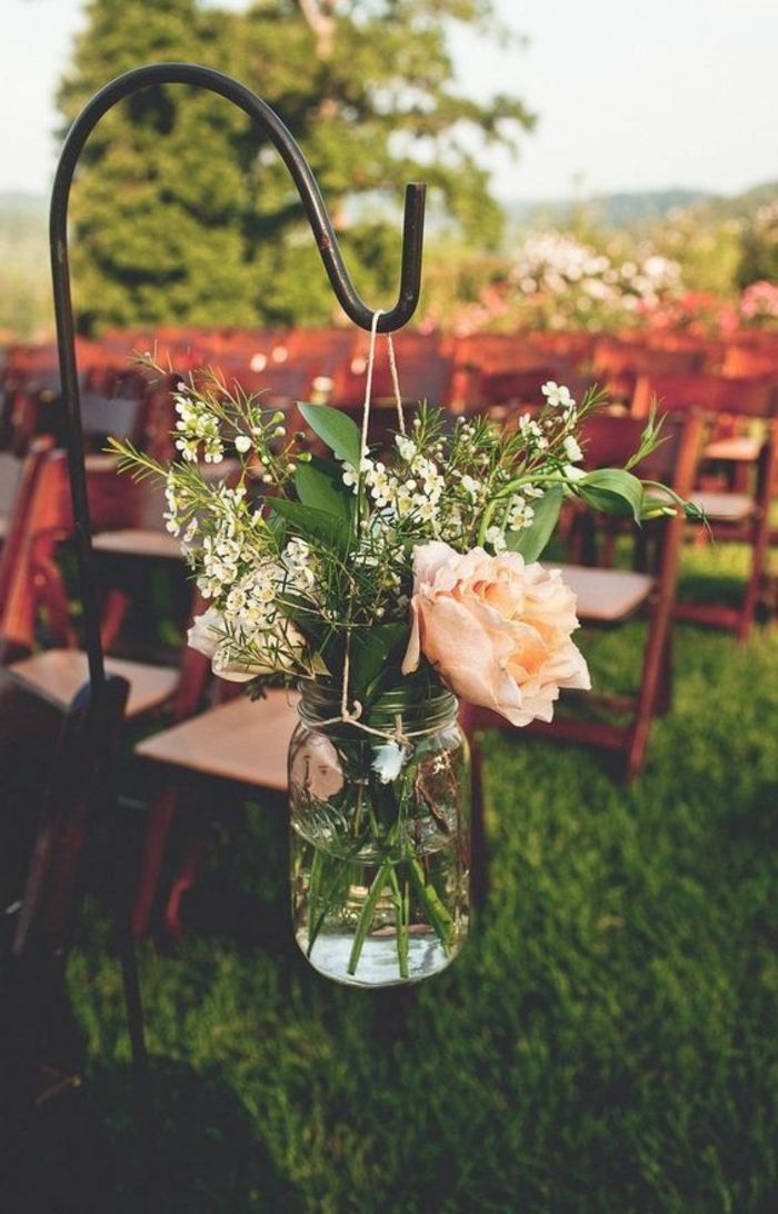 Decoração de jardim para festa de casamento fora - DIY decorar vidro