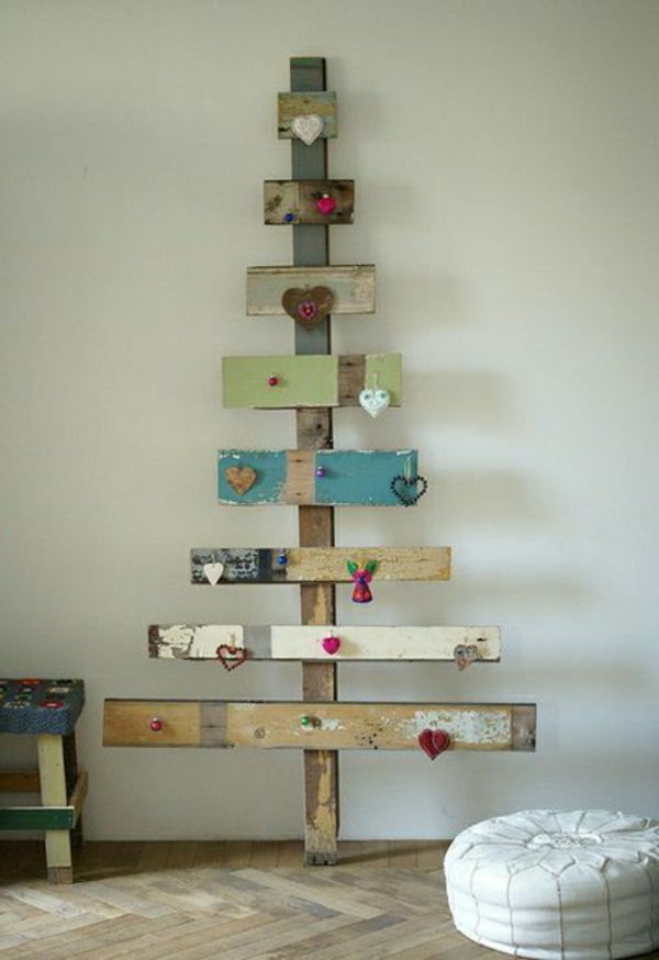 Kerstboom houten pallet decoratie idee