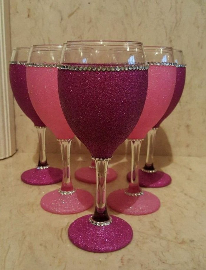 ochelari cu-fermecător vin de decorare pietre sclipici mult