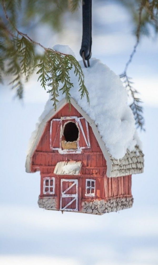 Winter House foraggio per gli uccelli di legno Idea