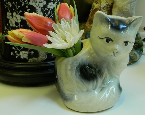 Butas Dizaino Idėjos-katė-vaza