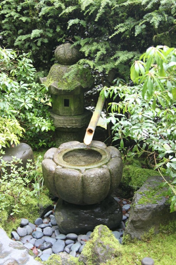 Zen Garden Asian Culture japonská atmosféra Reed fontána kamenná lucerna