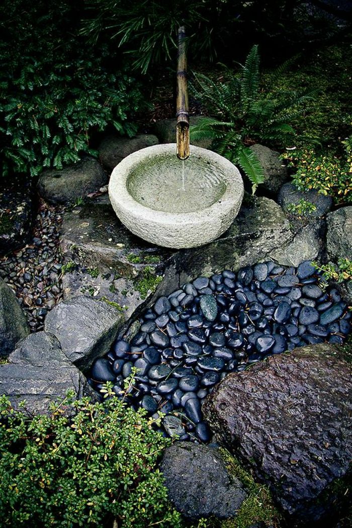 Zen Garden Japonský bambus fontána ozdobné kamienky