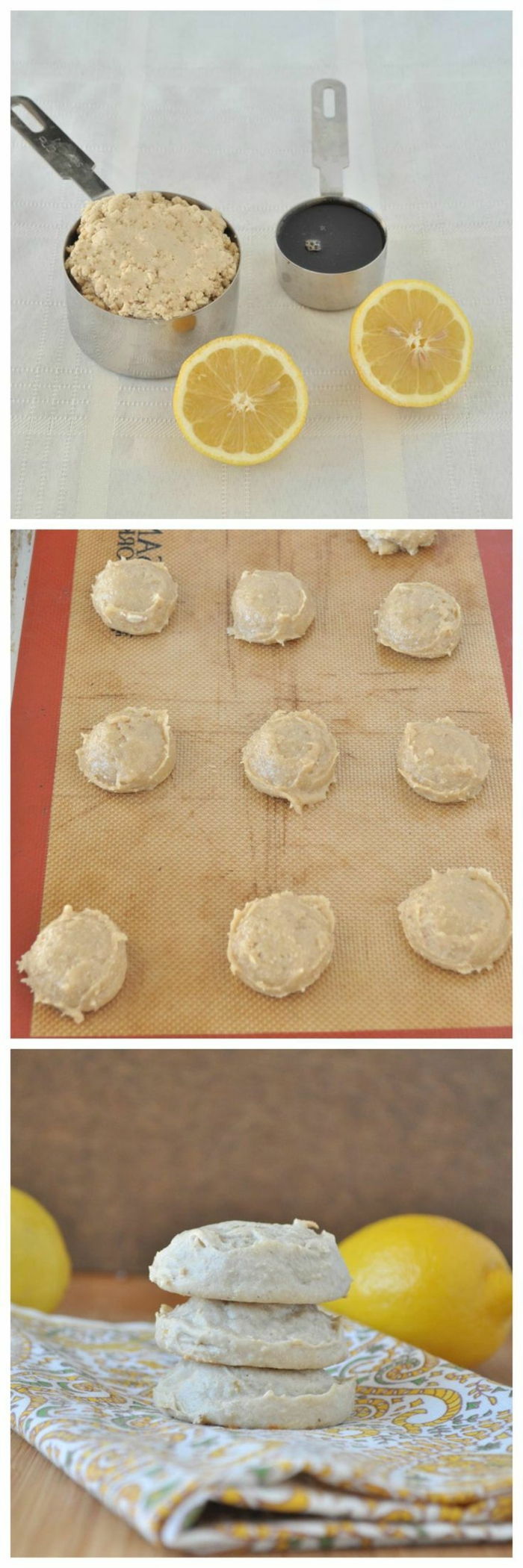 Citron cookies utan mjöl förberedelse-enkelt recept-friska godis-no-socker-glutenfri