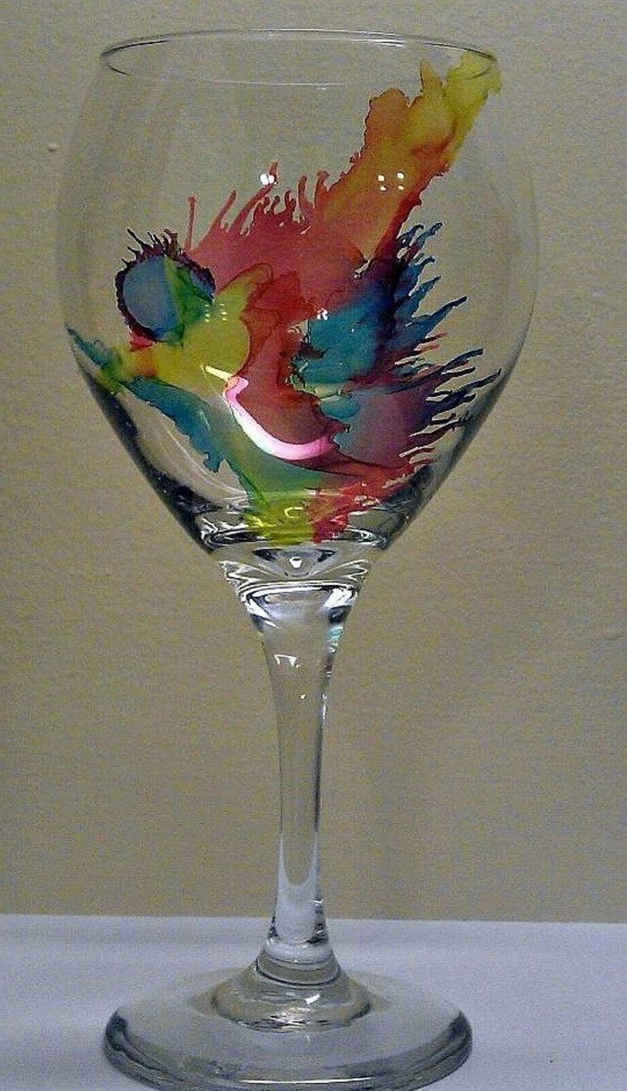 Abstracte kunst dagestellt-to-wijnglas