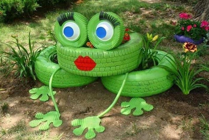 rabljene pnevmatike recikliranje kul vrt dekoracija-žaba, avto pnevmatike off