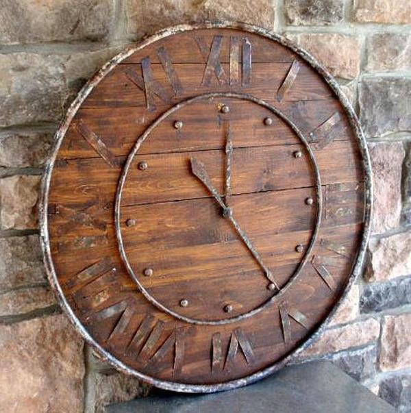 Antique drewniany zegar ścienny projekt idea ściana konstrukcja