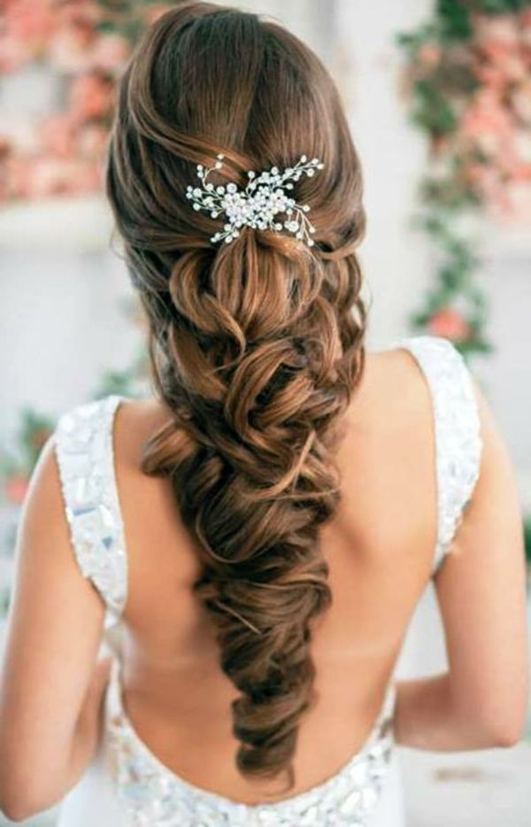vestido de casamento-árabe-cabelo-estilo-para-longo-cabelo-elegante