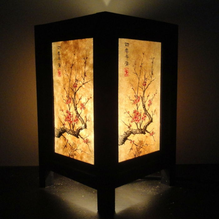 Lampka nocna azjatyckim japoński Drzewo Wzór zen-art