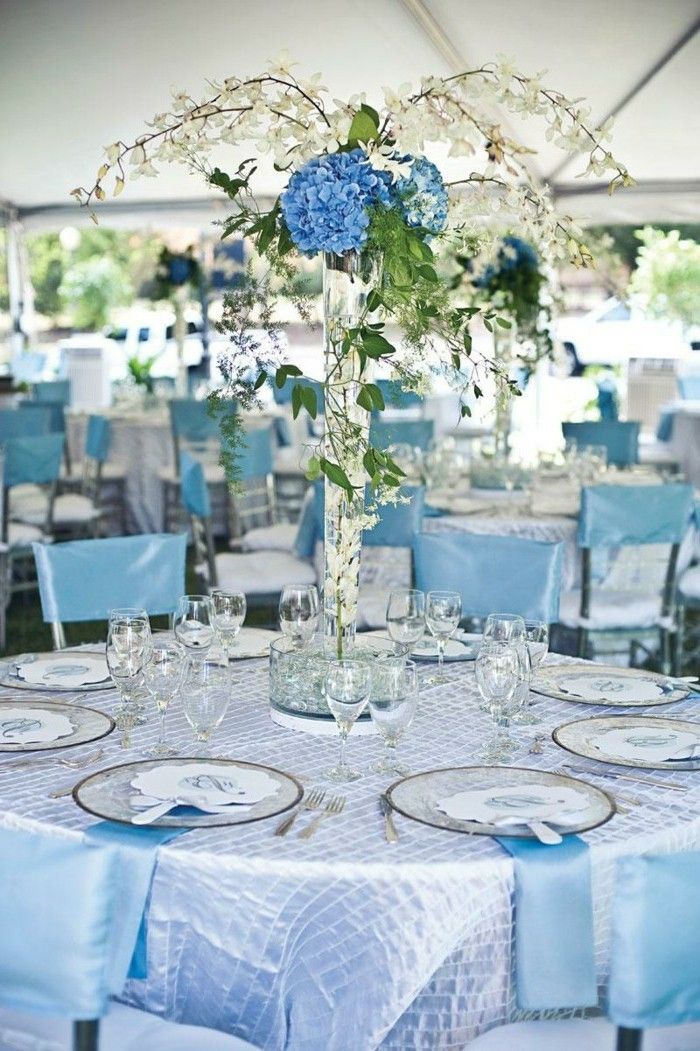 Fancy stalo papuošimas Vestuvės-konkursas-mėlyna