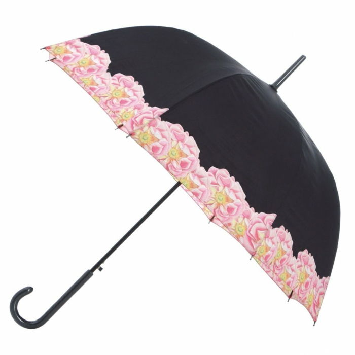 Siyah-Pembe-kombine sıradışı Şemsiyeler