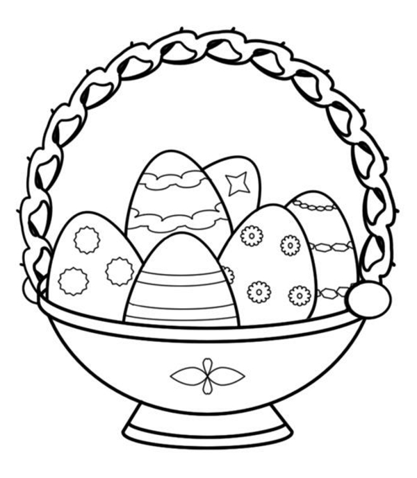 Coloring-easter-eggs-in-basket