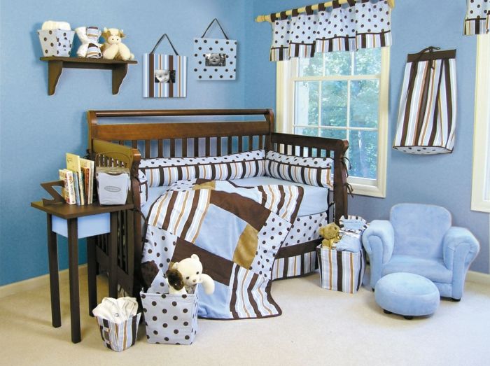 babyroom-Wanddeko rum unga blå färg