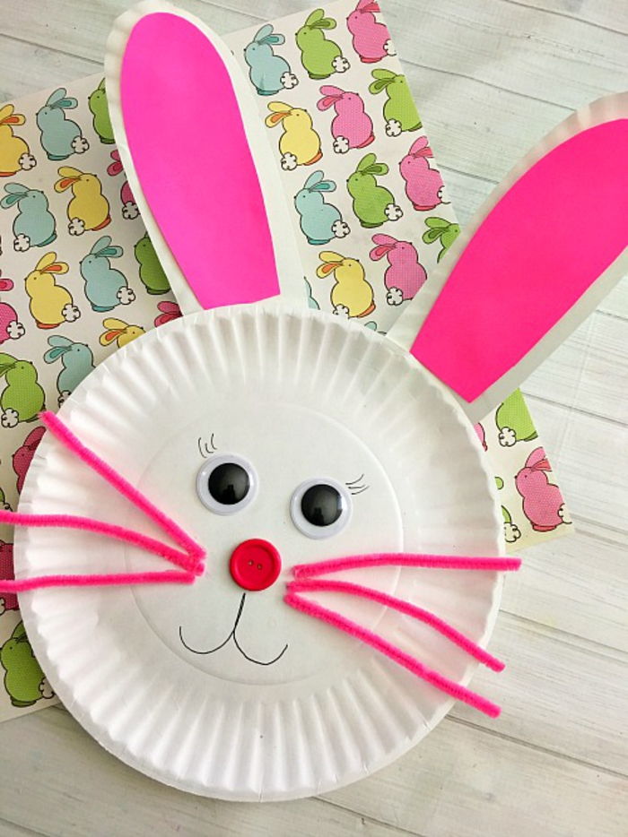 Vytvorte si králíka z papierovej dosky sami, jednoduchý a kreatívny nápad na DIY pre deti