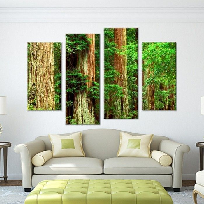 ağaç orman görüntü tuval-kolaj-salon-Gruner-tabure