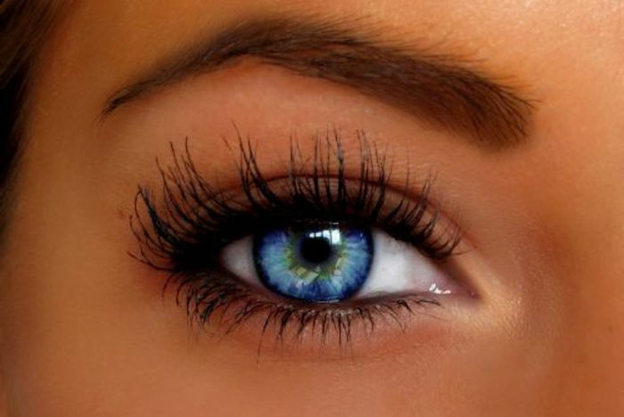 mėlyna-akys pabrėžti ilgas blakstienos