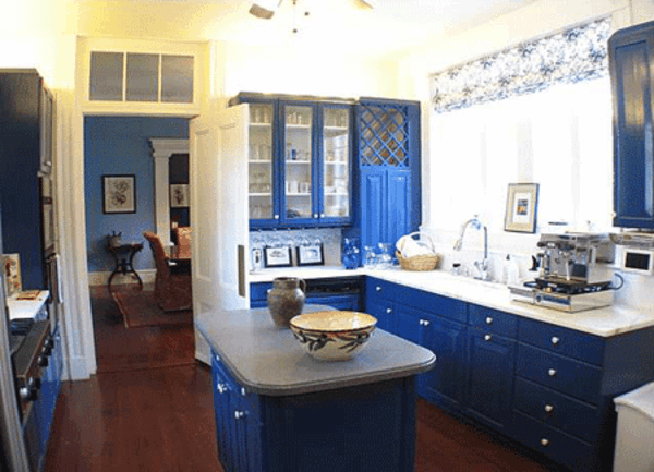rustic albastru bucătărie - foarte frumos făcut