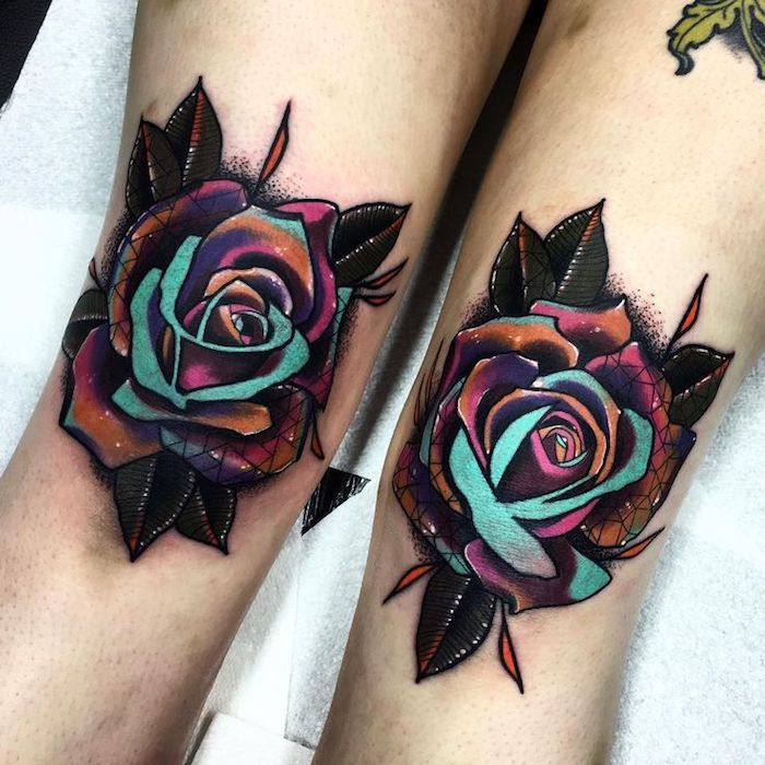 gėlių tatuiruotės, galaktikos rožių tatuiruotė ant dilbio, tatuiruotė su rožių motyvais