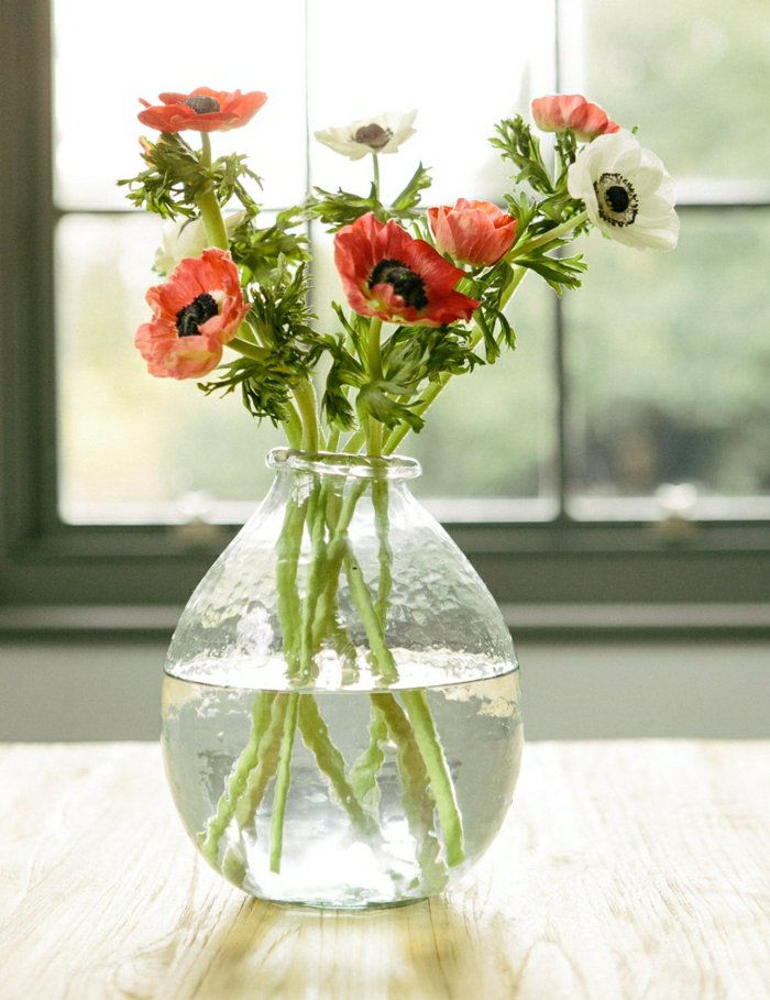 çiçekler, vazo cam-deco vazo-taze saha çiçekler