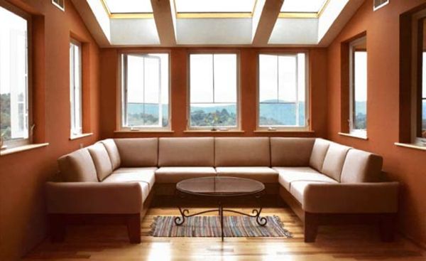 rudos spalvos už kampo-sofos dangčiai-elegantiškas gyvenamasis kambarys rėmas