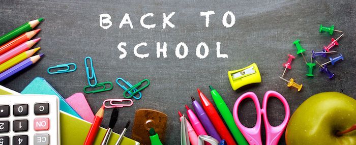 Back-to-school lunsj boks, kalkulator, fargerik pin for korkvegg, liten saks, blyantspisser, fargerike mapper