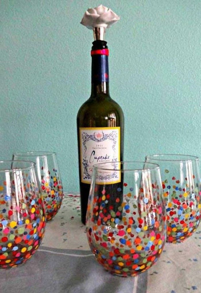 colorate decorate cu ochelari-simplu vin de design
