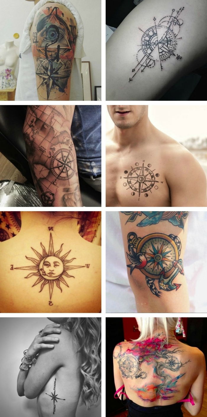 kompass tatuering idéer