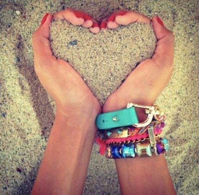 legal areia da praia coração entrega Pulseiras