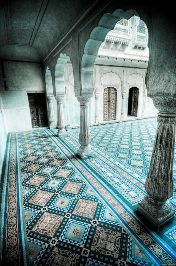 cool-plytelių su-Maroko-dizaino-mėlyna