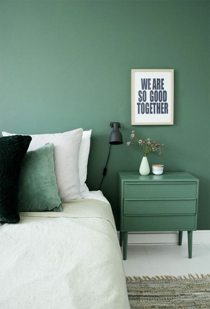 Cool-sobno-stenske oblikovanje-zeleno-barvni barve sten