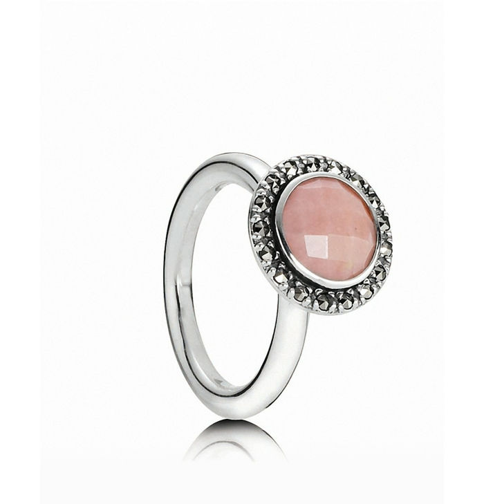 Pandora Obroči kul model srebrni prstan roza kamna