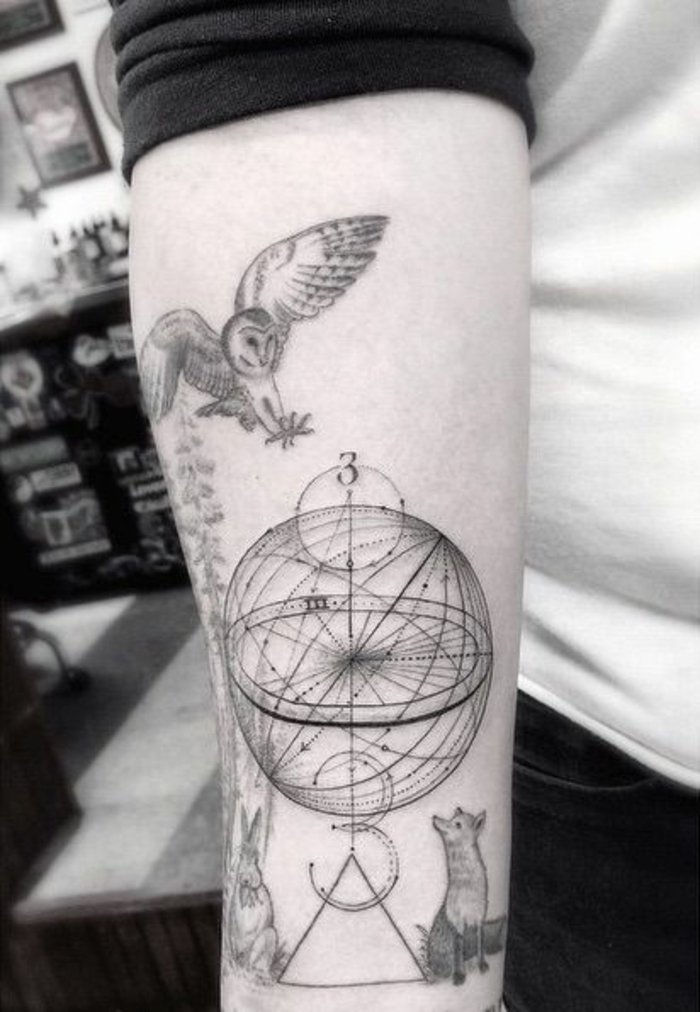 kule underarm tatovering geometrisk tatovering motiver