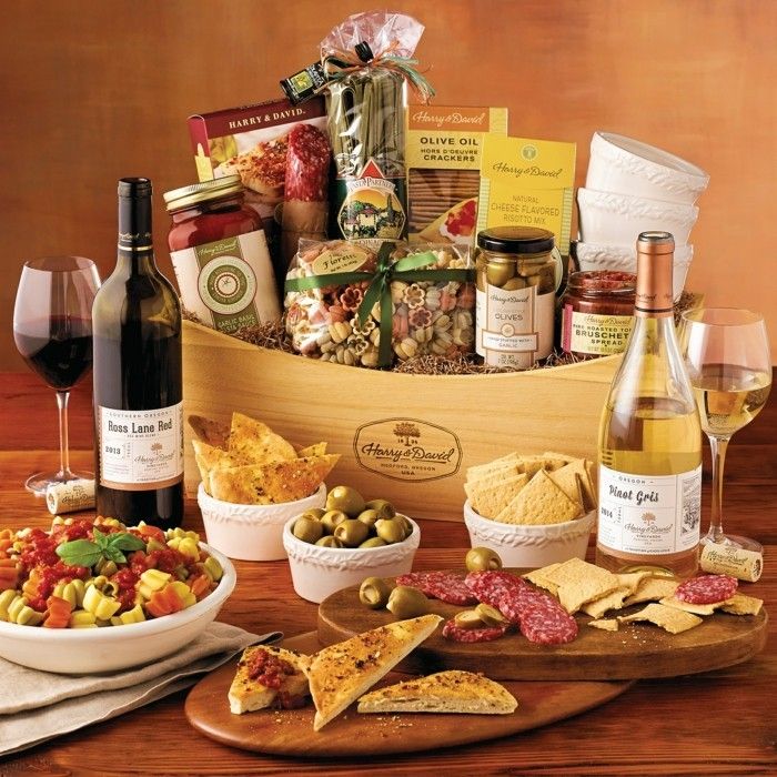 Cucina-ditalia dovanų krepšys gurmanų maistas vyno