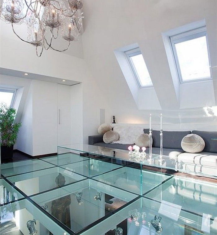 penthouse luksus hjemme etasje fra glass nedenfor se moderne luksuriøse trendy