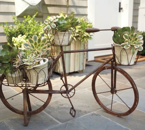 deco-bisiklet-yeşil bitkiler-fahrrahden için değil