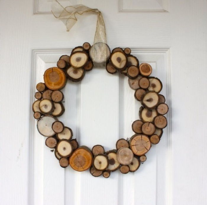 elemente decorative din lemn cununa de lemn agățat pe ușă agățat de decor pentru elementele deco acasă