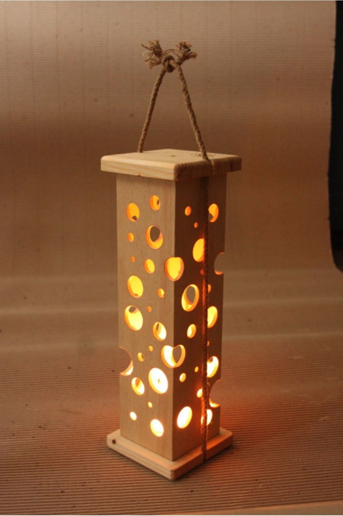 deco drevené lampy návrh nápady pre osvetlenie domáce dekorácie box z dreva s otvormi osvetlené.